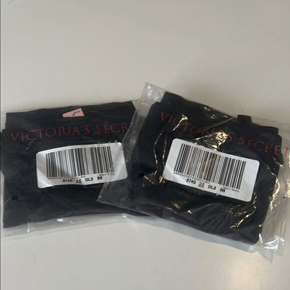 Victoria’s Secret Black String Bikini Panties Set of Two Size Medium NWT - Picture 1 of 3